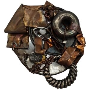 Handmade mixed metal art pin